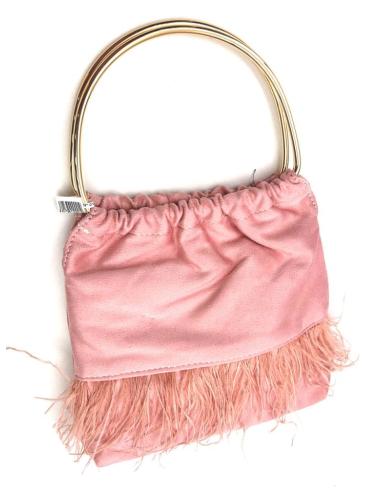 BOLSOS ROSAS ELEGANTE ESTLO LADY ASAS Y PLUMAS IDEAL INVITADAS DE BODAS