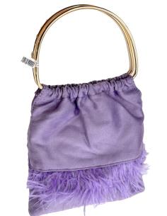 BOLSOS LILAS ELEGANTE ESTLO LADY CON ASAS Y PLUMAS IDEAL INVITADAS DE BODAS