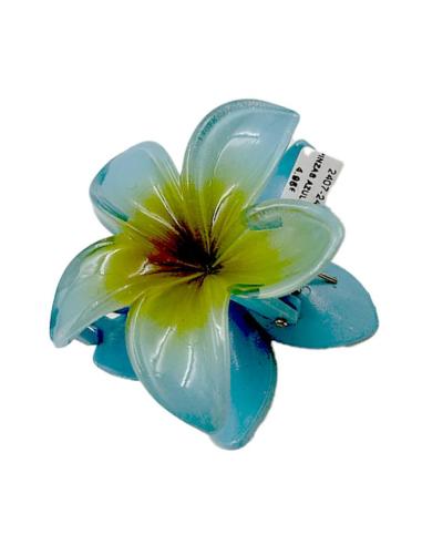 PINZAS AZULES DE FLORES DE HIBISCO PARA EL PELO