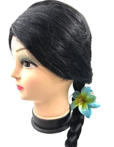 PINZAS AZULES DE FLORES DE HIBISCO PARA EL PELO