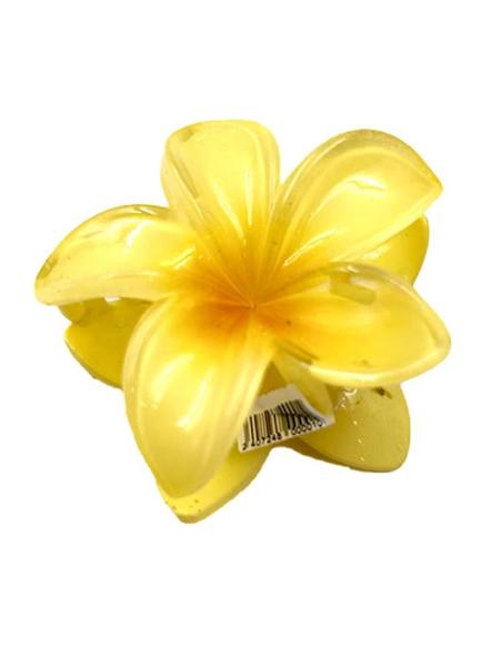 PINZAS AMARILLAS DE FLORES DE HIBISCO PARA EL PELO