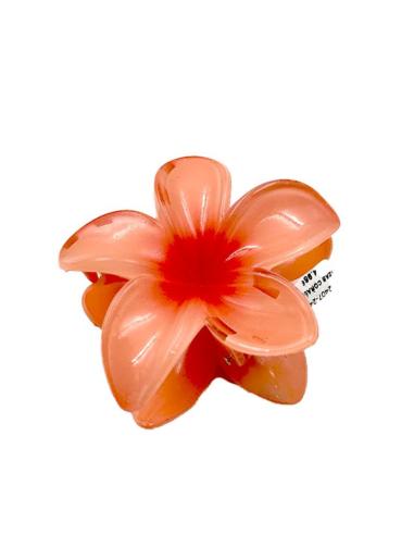 PINZAS CORALES DE FLORES DE HIBISCO PARA EL PELO
