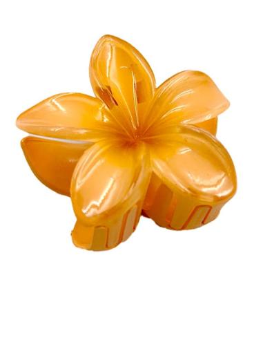 PINZAS NARANJA DE FLORES DE HIBISCO PARA EL PELO