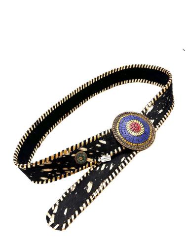 CINTURONES IBIZA PIEL DE CUERO ANCHOS NEGROS ESTILO BOHO CHIC