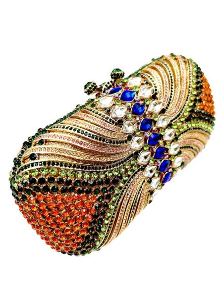 BOLSOS PARA MADRINAS DE BODAS CLUTCHES JOYA VERDES NARANJAS Y DORADOS