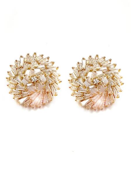 PENDIENTES BODA DORADOS ROSETON PARA MADRINAS