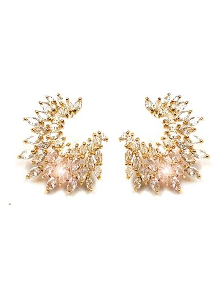 PENDIENTES CORTOS DORADOS PARA NOVIAS Y MADRINAS
