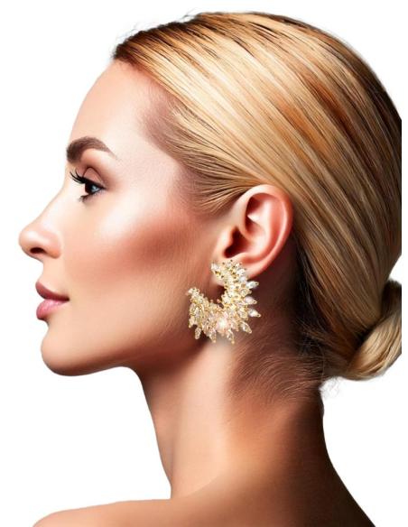 PENDIENTES CORTOS DORADOS PARA NOVIAS Y MADRINAS
