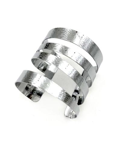 PULSERAS PLATEADAS Y BRAZALETES BODA Y FIESTA DISEÑO ANCHO