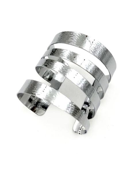 PULSERAS PLATEADAS Y BRAZALETES BODA Y FIESTA DISEÑO ANCHO