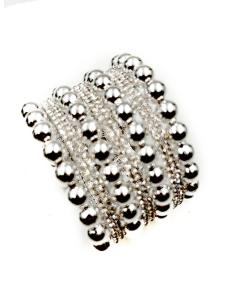 Imagen del producto PULSERAS FIESTA BRAZALETES ANCHOS PLATEADOS CON BRILLO CRISTAL