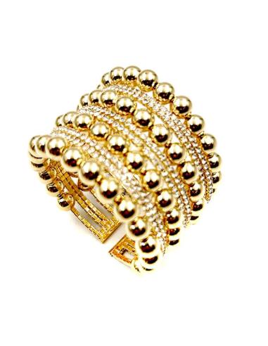 PULSERAS FIESTA BRAZALETES ANCHOS DORADOS CON BRILLO CRISTAL