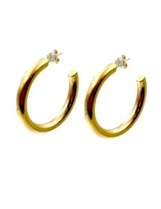 AROS DORADOS MEDIANOS PENDIENTES DE ACERO