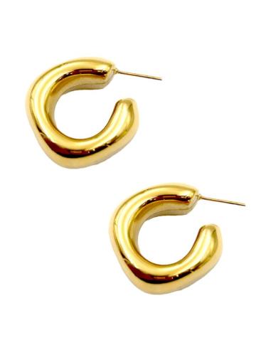 AROS DORADOS ELEGANTES PENDIENTES ANCHOS CUADRADOS