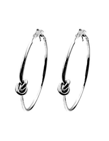 PENDIENTES AROS PLATEADOS CON NUDO DISEÑO ACTUAL