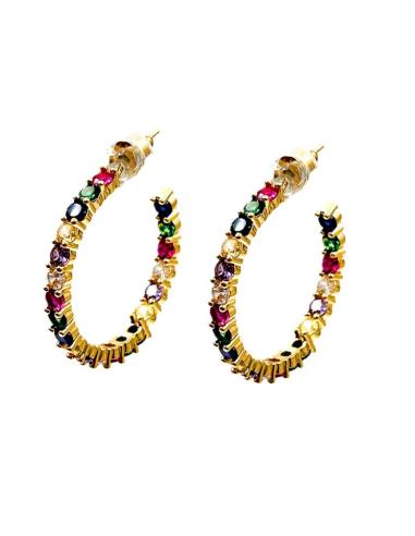 ELEGANTES PENDIENTES DE AROS FIESTA EN MULTICOLOR