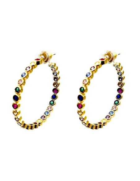 PENDIENTES DE AROS BONITOS DE FIESTA EN MULTICOLOR