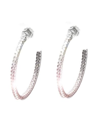 PENDIENTES AROS PLATEADOS PEQUEÑOS CON CIRCONITAS