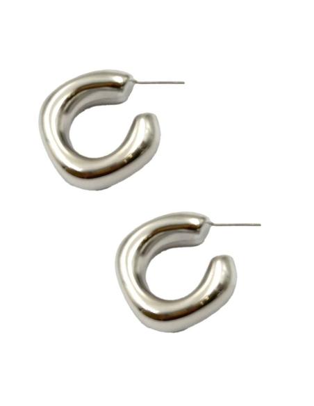 AROS PLATEADOS ELEGANTES PENDIENTES ANCHOS