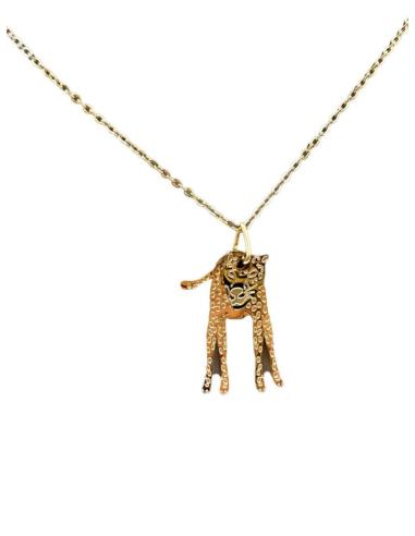 COLLARES DORADOS CORTOS DE LEOPARDO 3D EN ACERO