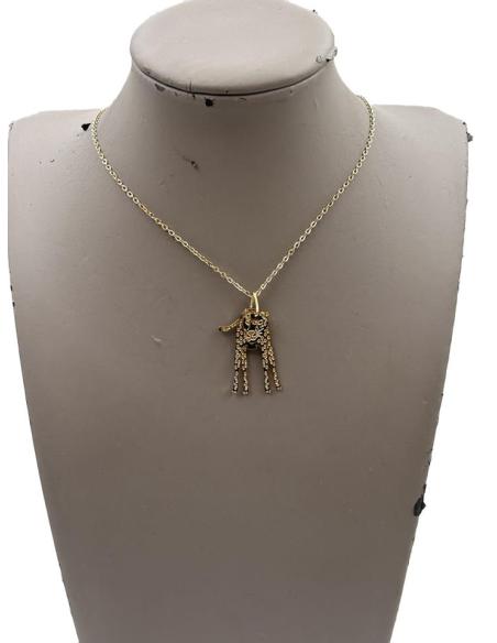 COLLARES DORADOS CORTOS DE LEOPARDO 3D EN ACERO