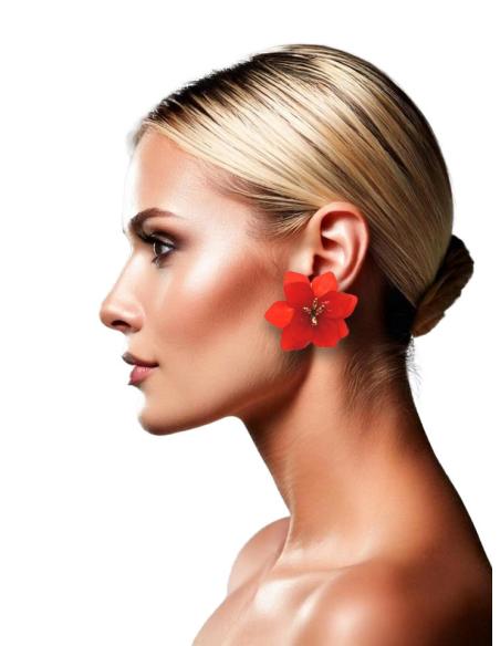 PENDIENTES GRANATES DE FLORES PARA BAUTIZOS Y BODAS