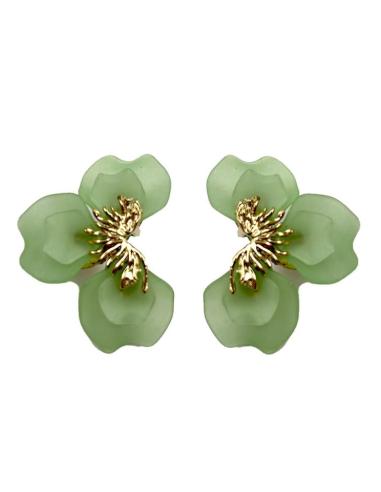 PENDIENTES DE FLORES VERDES PASTEL COLOR Y FRESCOR PARA DIARIO Y BAUTIZOS