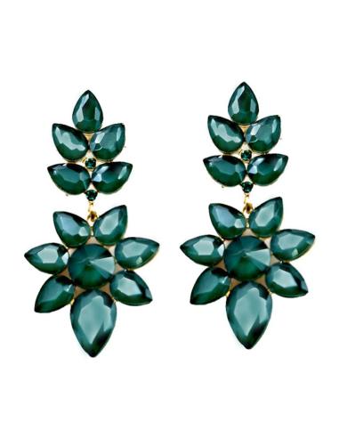 PENDIENTES LARGOS DE FIESTA VERDES PETROLEO ESPECTACULARES PARA BODAS