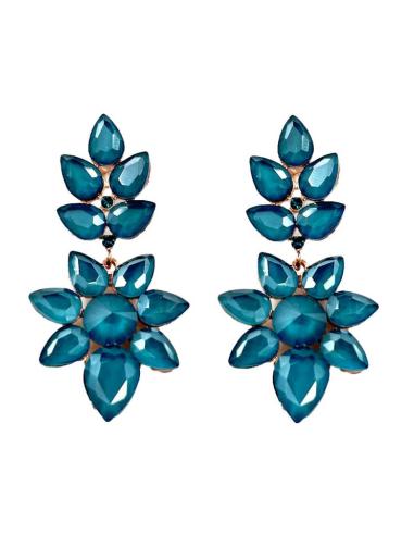 PENDIENTES LARGOS DE FIESTA AZULES PETROLEO ESPECTACULARES PARA BODAS