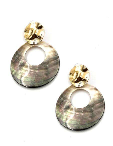 PENDIENTES LARGOS DE AROS MADREPERLA SUPER FAVORECEDORES