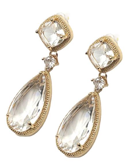 PENDIENTES BODA PARA MADRINAS E INVITADAS LAGRIMA ELEGANTE CRISTAL
