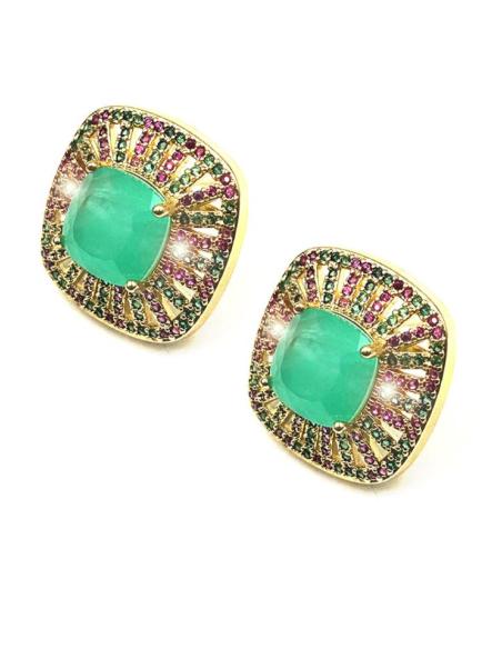 PENDIENTES FUCSIAS CORTOS PARA MADRINAS CUADRADOS
