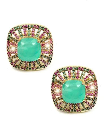 PENDIENTES FUCSIAS CORTOS PARA MADRINAS CUADRADOS