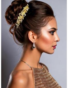 PEINETAS PARA BODAS DORADAS CON PERLAS Y CRISTAL 2
