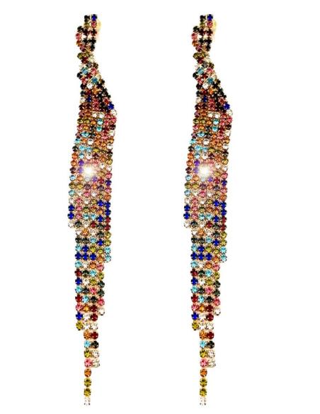 PENDIENTES DE FIESTA CON CADENITAS DE COLORES ESPECIAL EVENTOS DE NOCHE