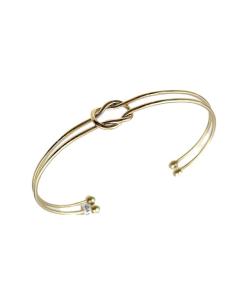 PULSERAS MUJER DORADAS CON NUDO DECORATIVO