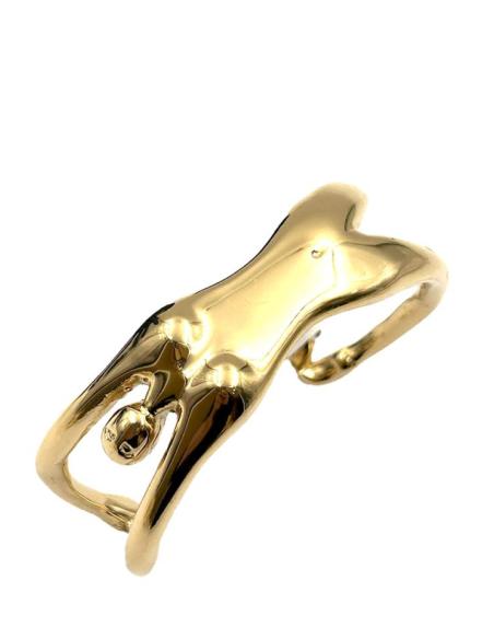 PULSERAS DORADAS DE DISEÑO FIGURA MUJER BRAZALETE DE DISEÑO