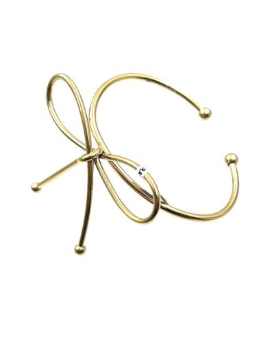 PULSERAS DE INVITADA DORADAS CON LAZO VISTOSO Y DISEÑO AJUSTABLE