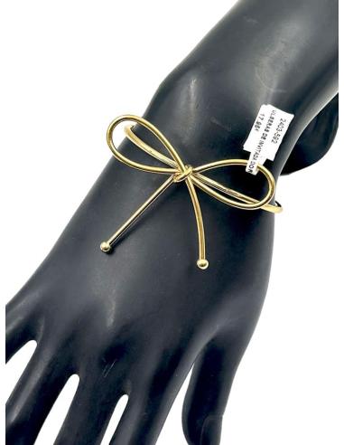 PULSERAS DE INVITADA DORADAS CON LAZO VISTOSO Y DISEÑO AJUSTABLE
