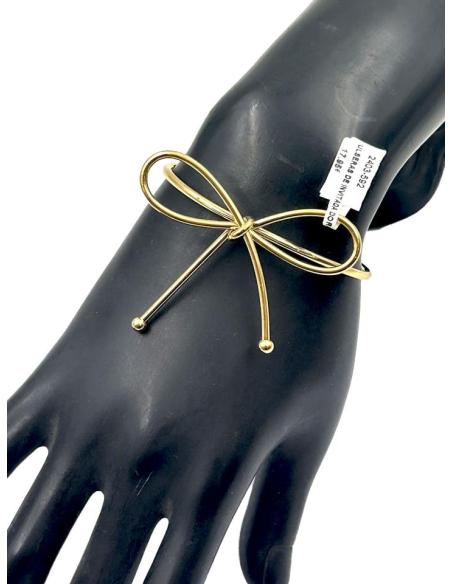 PULSERAS DE INVITADA DORADAS CON LAZO VISTOSO Y DISEÑO AJUSTABLE
