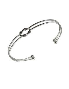 PULSERAS MUJER PLATEADAS CON NUDO DECORATIVO