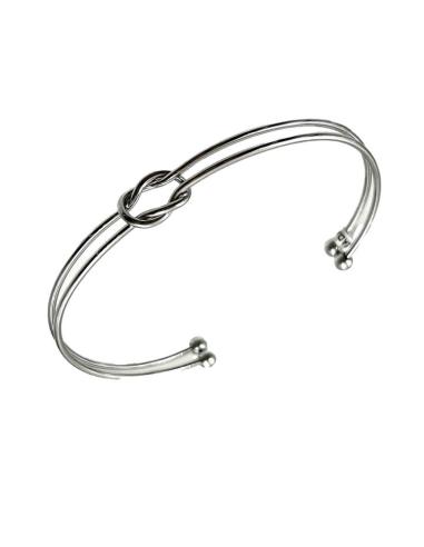 PULSERAS MUJER PLATEADAS CON NUDO DECORATIVO