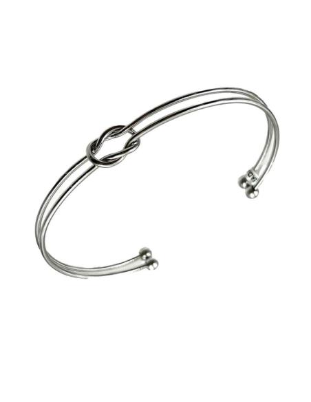 PULSERAS MUJER PLATEADAS CON NUDO DECORATIVO
