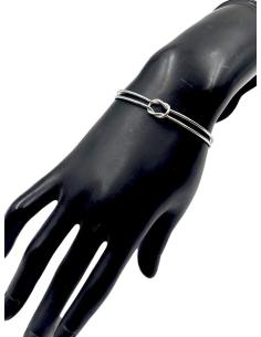 PULSERAS MUJER PLATEADAS CON NUDO DECORATIVO 2