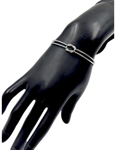 PULSERAS MUJER PLATEADAS CON NUDO DECORATIVO
