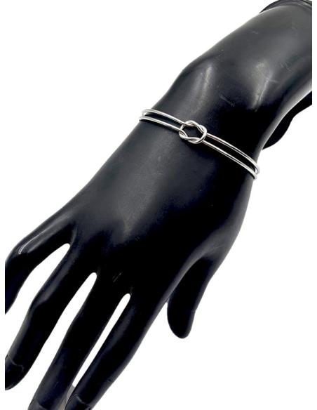 PULSERAS MUJER PLATEADAS CON NUDO DECORATIVO