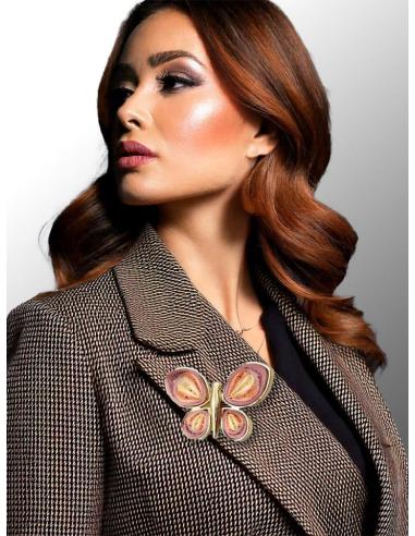 BROCHES MUJER ROSAS DE BONITA MARIPOSA CON ALAS VISTOSAS