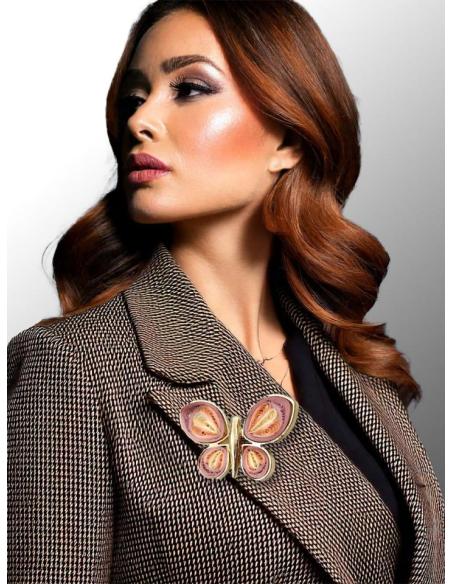 BROCHES MUJER ROSAS DE BONITA MARIPOSA CON ALAS VISTOSAS
