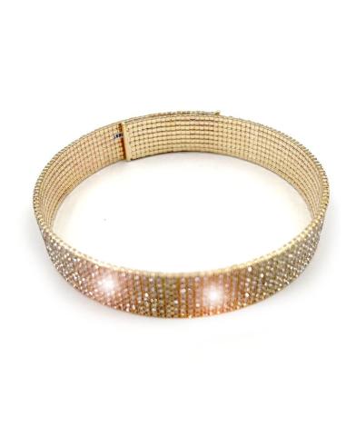 COLLARES DORADOS CHOKER PARA BODAS Y FIESTAS CON CRISTAL BRILLO