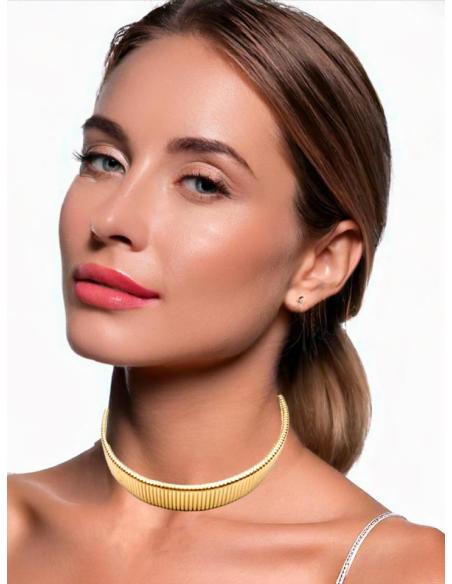 COLLARES CHOKER DORADOS DISEÑO MODERNO PARA BODAS